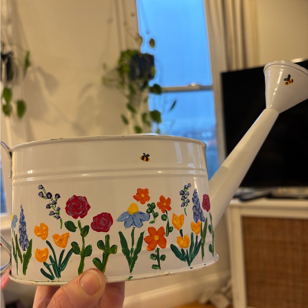 Handpainted watering can